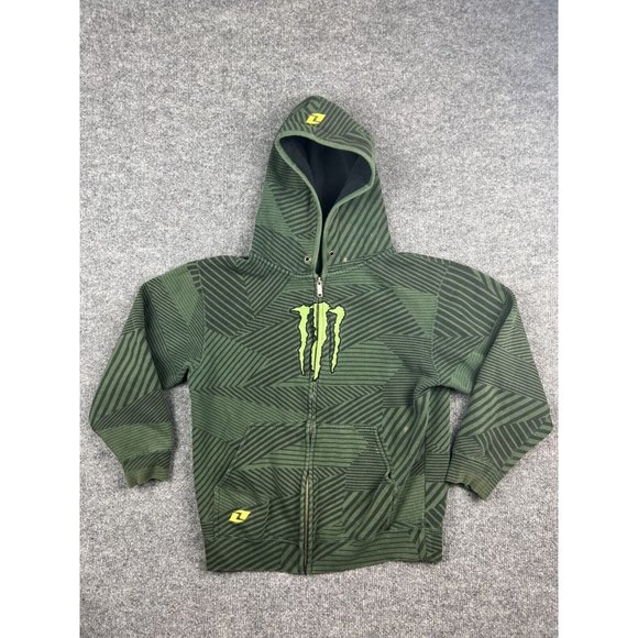 One Industries | Shirts u0026 Tops | Vintage One Industries Monster Energy  Drink Hoodie Youth Small Green Full Zip | Poshmark